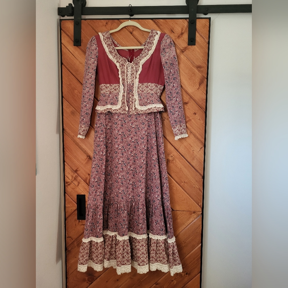 Vintage Boho Gunne sax style dress hand made